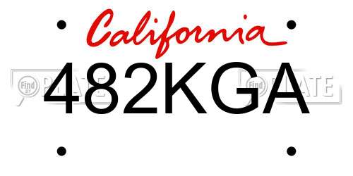 482KGA California License Plate