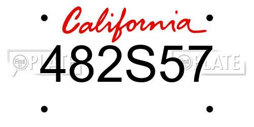 482S57 California License Plate