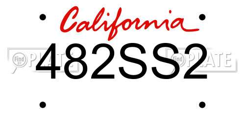 482SS2 California License Plate