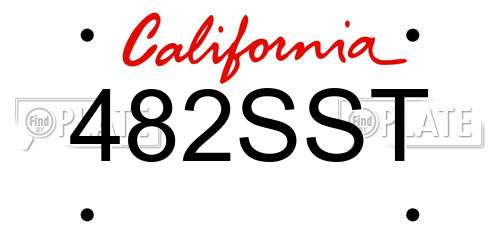 482SST California License Plate