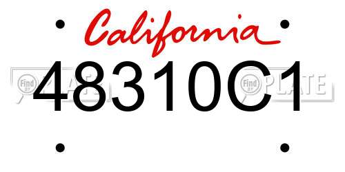 48310C1 California License Plate