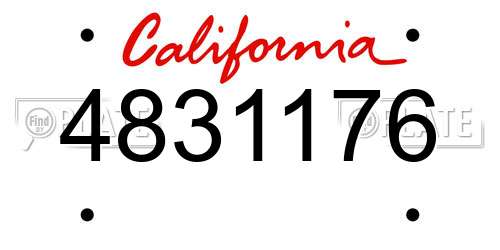 4831176 California License Plate