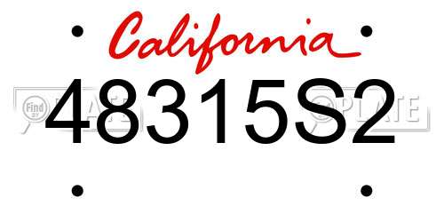 48315S2 California License Plate