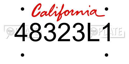 48323L1 California License Plate