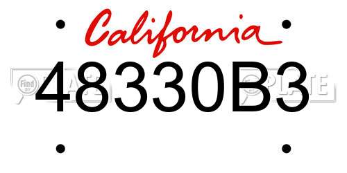 48330B3 California License Plate