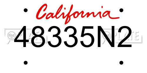 48335N2 California License Plate