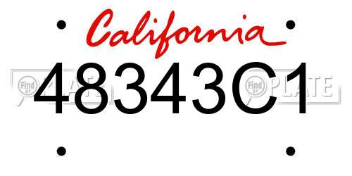 48343C1 California License Plate