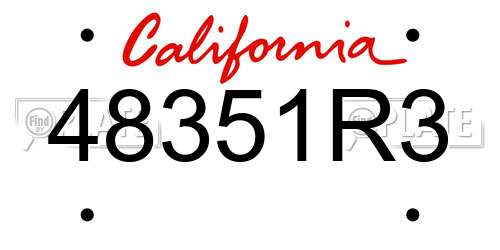 48351R3 California License Plate