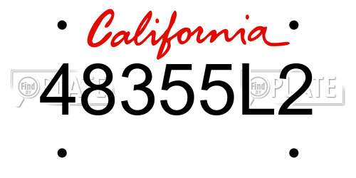 48355L2 California License Plate