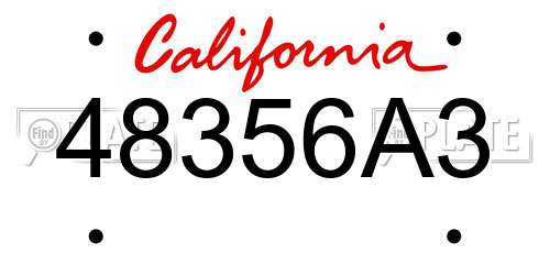 48356A3 California License Plate
