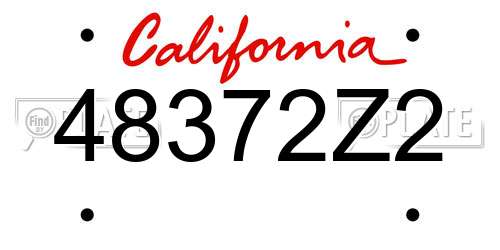 48372Z2 California License Plate