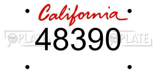 48390 California License Plate