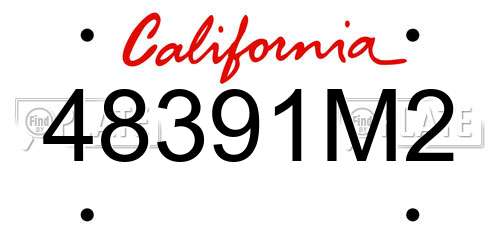 48391M2 California License Plate