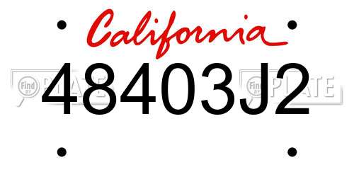 48403J2 California License Plate