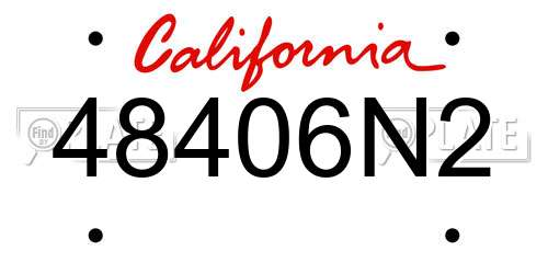 48406N2 California License Plate