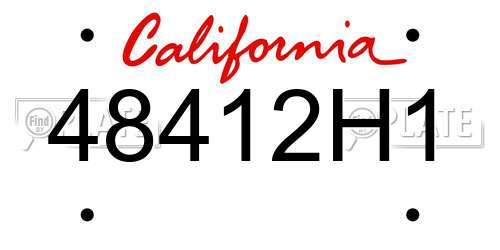 48412H1 California License Plate