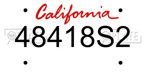 48418S2 California License Plate