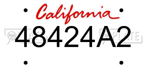 48424A2 California License Plate