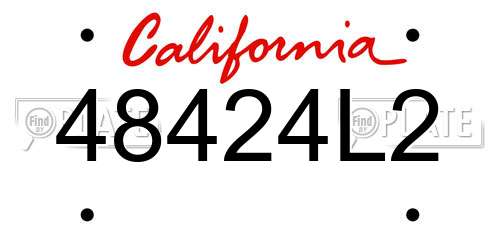 48424L2 California License Plate