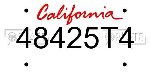 48425T4 California License Plate