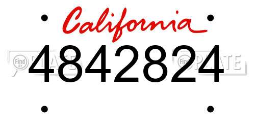 4842824 California License Plate