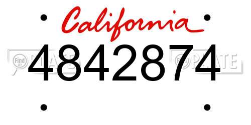 4842874 California License Plate