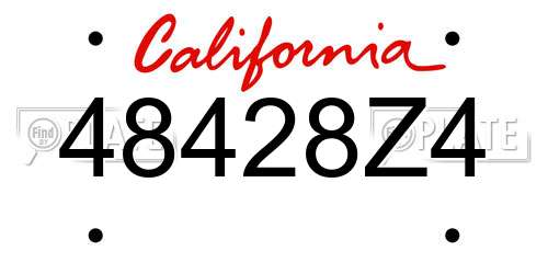 48428Z4 California License Plate