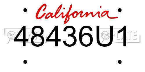 48436U1 California License Plate