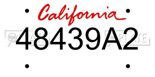 48439A2 California License Plate