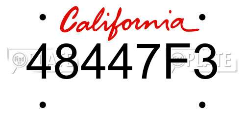 48447F3 California License Plate