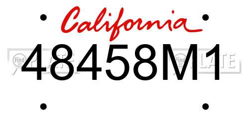 48458M1 California License Plate