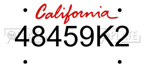 48459K2 California License Plate