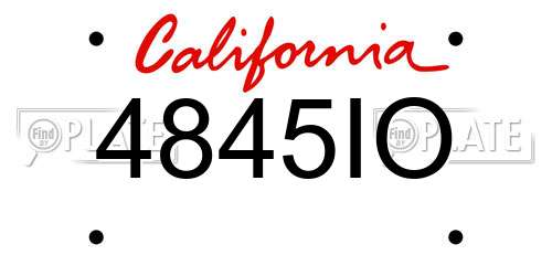 4845IO California License Plate