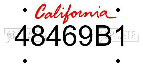 48469B1 California License Plate