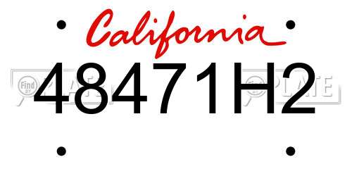 48471H2 California License Plate