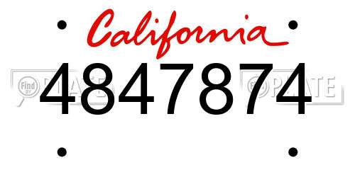 4847874 California License Plate