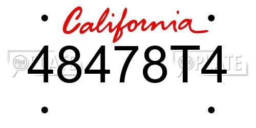48478T4 California License Plate