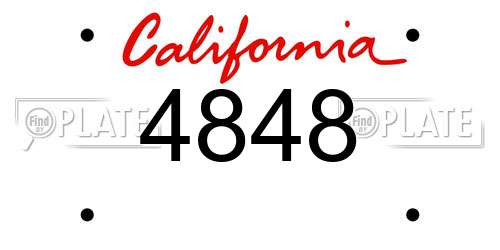 4848 California License Plate