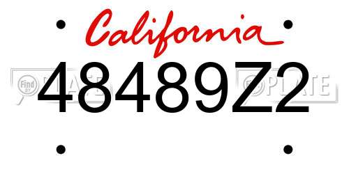 48489Z2 California License Plate