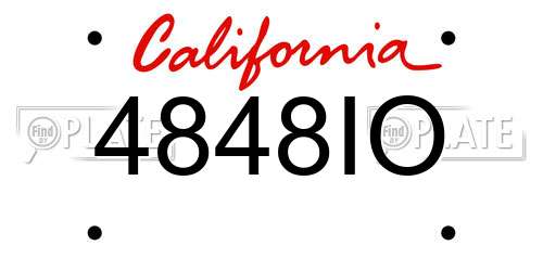 4848IO California License Plate