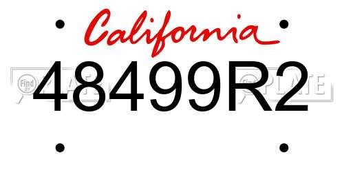 48499R2 California License Plate