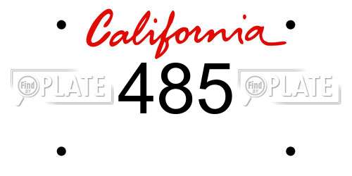 485 California License Plate