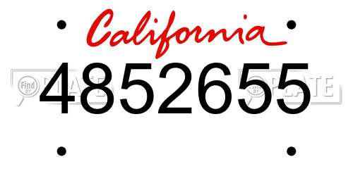 4852655 California License Plate
