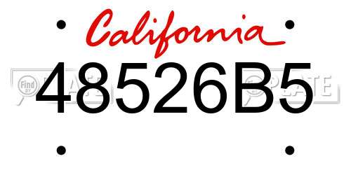48526B5 California License Plate