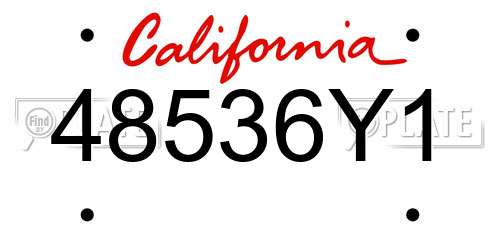 48536Y1 California License Plate