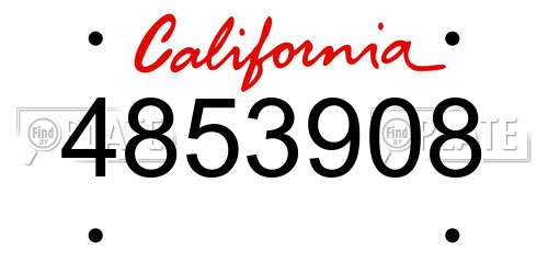 4853908 California License Plate