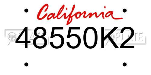 48550K2 California License Plate