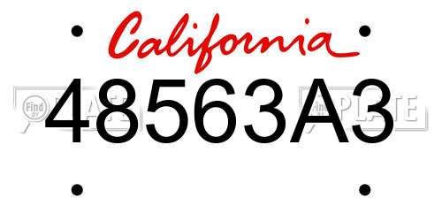 48563A3 California License Plate