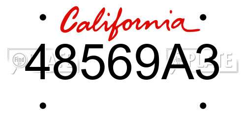48569A3 California License Plate