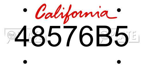 48576B5 California License Plate